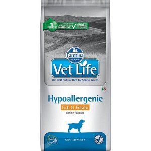 Фармина/Farmina Vet Life Dog Hypoallergenic корм для собак при пищевой аллергии Рыба с картоф 12кг