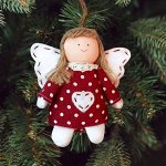 Новогодняя ёлочная игрушка, Набор для создания подвески из фетра «Ангел»