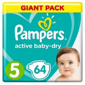 PAMPERS Подгузники Active Baby Junior Джайнт Упаковка 64\68