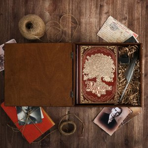 Родословная книга в шкатулке с пером и чернильницей «Древо», 56 листов, 26 х 24 х 7 см