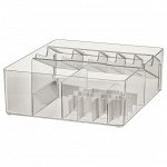 ГОДМОРГОН Ящик с отделениями, дымчатый, 32x28x10 см
