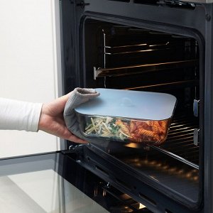 IKEA 365+, контейнер для пищевых продуктов с крышкой, прямоугольное стекло / силикон, 1,0 л