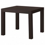 ЛАКК Придиванный столик, черно-коричневый, 55x55 см