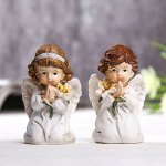 Сувенир полистоун &quot;Ангелочек в платье, с лилией - молитва&quot; МИКС 6,7х3,6х3,3 см