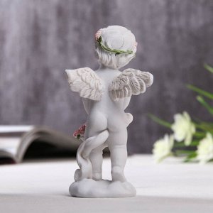 Фигурка полистоун «Ангел с корзинкой розовых роз», 10x3.5x5 см