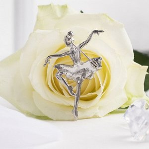 Брошь "Балерина" аллонже, цвет радужный в серебре