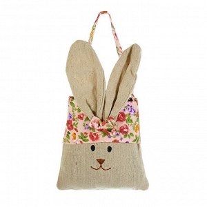 Подарочная сумочка «Заяц», в цветочек, цвета МИКС
