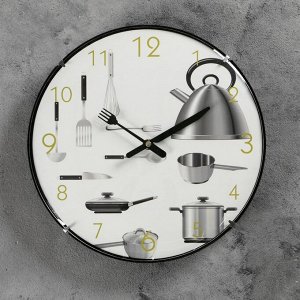Часы настенные, серия: Кухня, "Пора готовить", d=30 см
