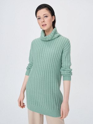 Водолазка oversize из трикотажа в рубчик