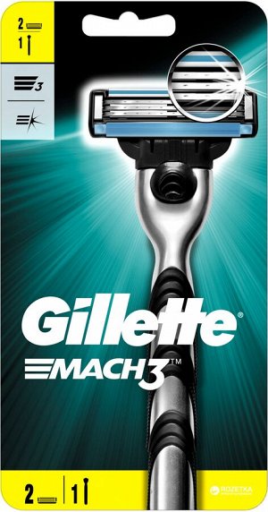 GILLETTE MACH3 Бритва с 2 сменными кассетами