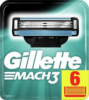 GILLETTE Mach3 Сменные Кассеты для бритья 6шт