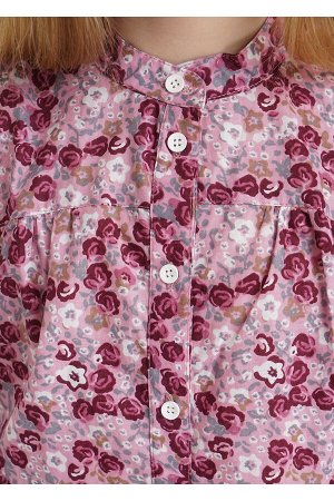 #90793 Рубашка бордовый/розовый