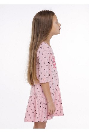 #90709 Платье св.розовый/т.синий