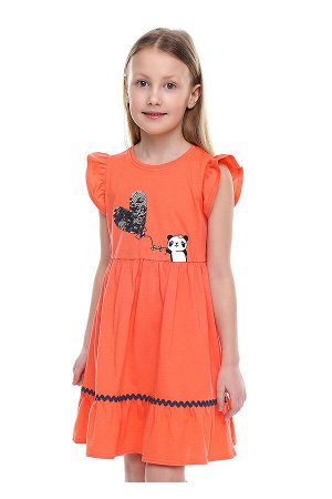 #90602 Платье св.оранжевый