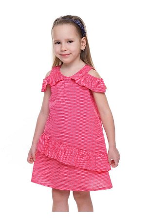 #90568 Платье розовый/молочный