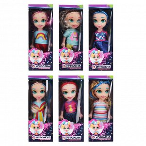 ИГРОЛЕНД Кукла с цветными волосами, 15 см, PP,PVC, полиэстер, 6х17,5х5см