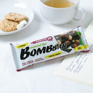 Протеиновый батончик BOMBBAR, шоколад/фундук, 60 г