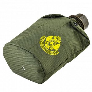 Армейская фляга для военных Пограничной службы - утеплённый подсумок цвета хаки-олива, кружка-котелок №6