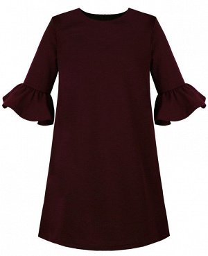 Бордовое школьное платье для девочки 83654-ДШ19