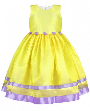 Жёлтое нарядное платье для девочки 84161-ДН19