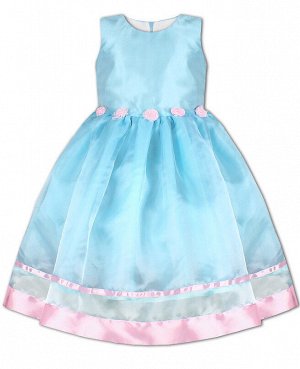 Нарядное голубое платье для девочки 84167-ДН19