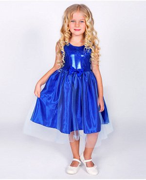Нарядное синее  платье для девочки 82515-ДН18
