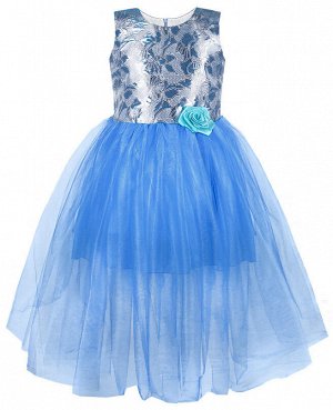 Нарядное голубое платье для девочки 83123-ДН19