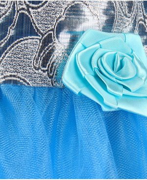 Нарядное голубое платье для девочки 83123-ДН19