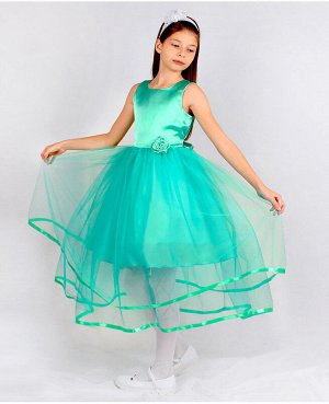 Бирюзовое нарядное платье для девочки 82885-ДН18