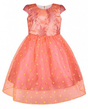 Персиковое нарядное платье для девочки 81032-ДН18
