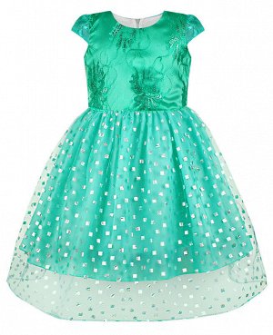 Бирюзовое нарядное платье для девочки 81033-ДН18