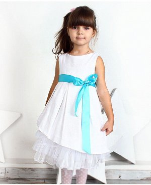 Белое нарядное платье для девочки 78213-ДН16