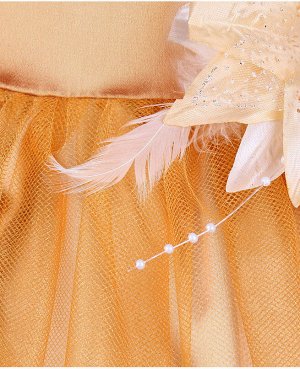 Золотое нарядное платье для девочки 82363-ДН19