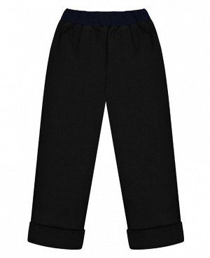 Теплые черные брюки для мальчика 75723-МО18