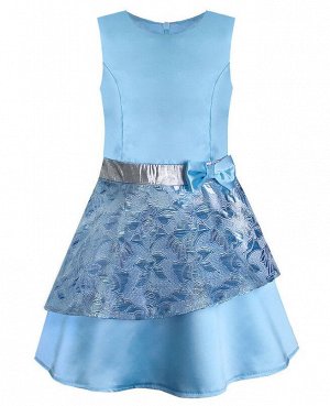 Голубое нарядное платье для девочки 80521-ДН17