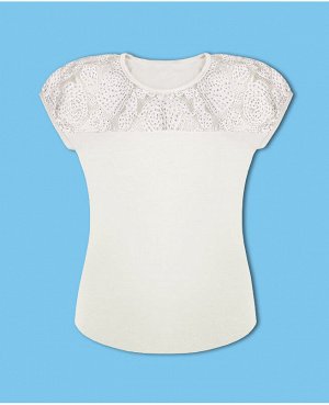 Молочная школьная блузка для девочки 76584-ДНШ19