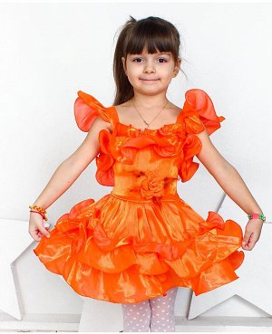 Персиковое нарядное платье для девочки 28324-ПСДН16