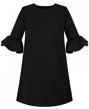 Школьное платье для девочки чёрного цвета 83651-ДШ19
