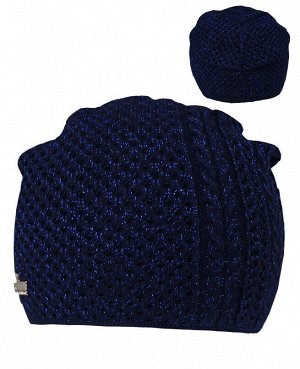 Синяя шапка для девочки 37397-ПА19
