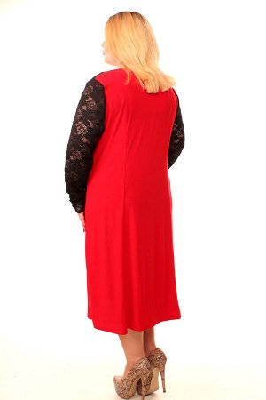 Платье Ажур красный (60-66)