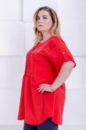 Рубашка-туника Алиса красный (52-66)