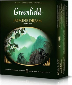 Чай Greenfield Jasmine Dream (Жасмин Дрим) зеленый, 100 пакетиков