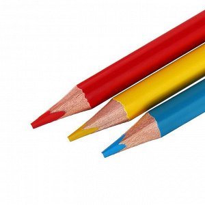 Карандаши цветные 12 цветов Happycolor, в металлической тубе, микс из 3 видов