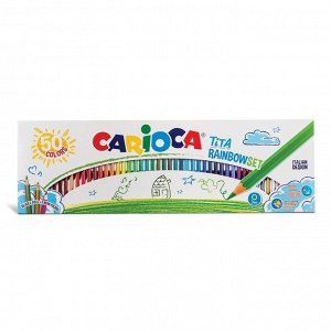 Карандаши пластиковые 50 цветов, CARIOCA TITA RAINBOWSET, шестигранные, в картонной коробке