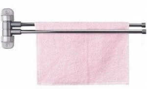 Вешалка для полотенец 2-х рожковая 47 см (серая)