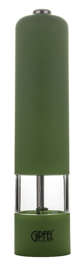 9152 GIPFEL Мельница электрическая TROPICA для соли и перца, 22 см. Покрытие: резина. Цвет: зеленый. Материал: нерж. сталь, орга