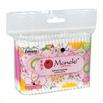 * Палочки ватные гигиенические &quot;Maneki&quot;, серия Lovely, с розовым пластиковым стиком, в zip-пакете, 200 шт./упак