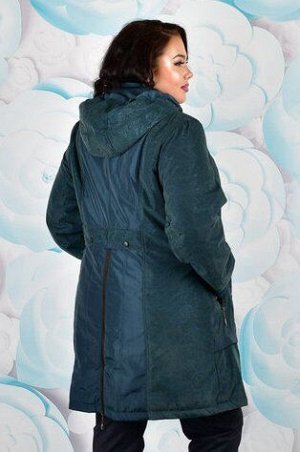 Демисезонная куртка Алексия 001 (58-72) морская волна