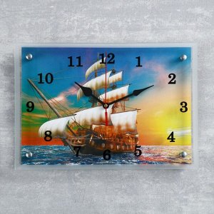 Часы настенные, серия: Море, "Парусный корабль", 25х35  см, в ассортименте
