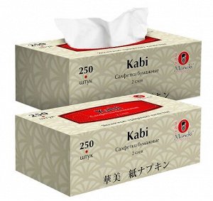Салфетки бумажные "Maneki", серия Kabi, 2 слоя, 250 шт./коробка